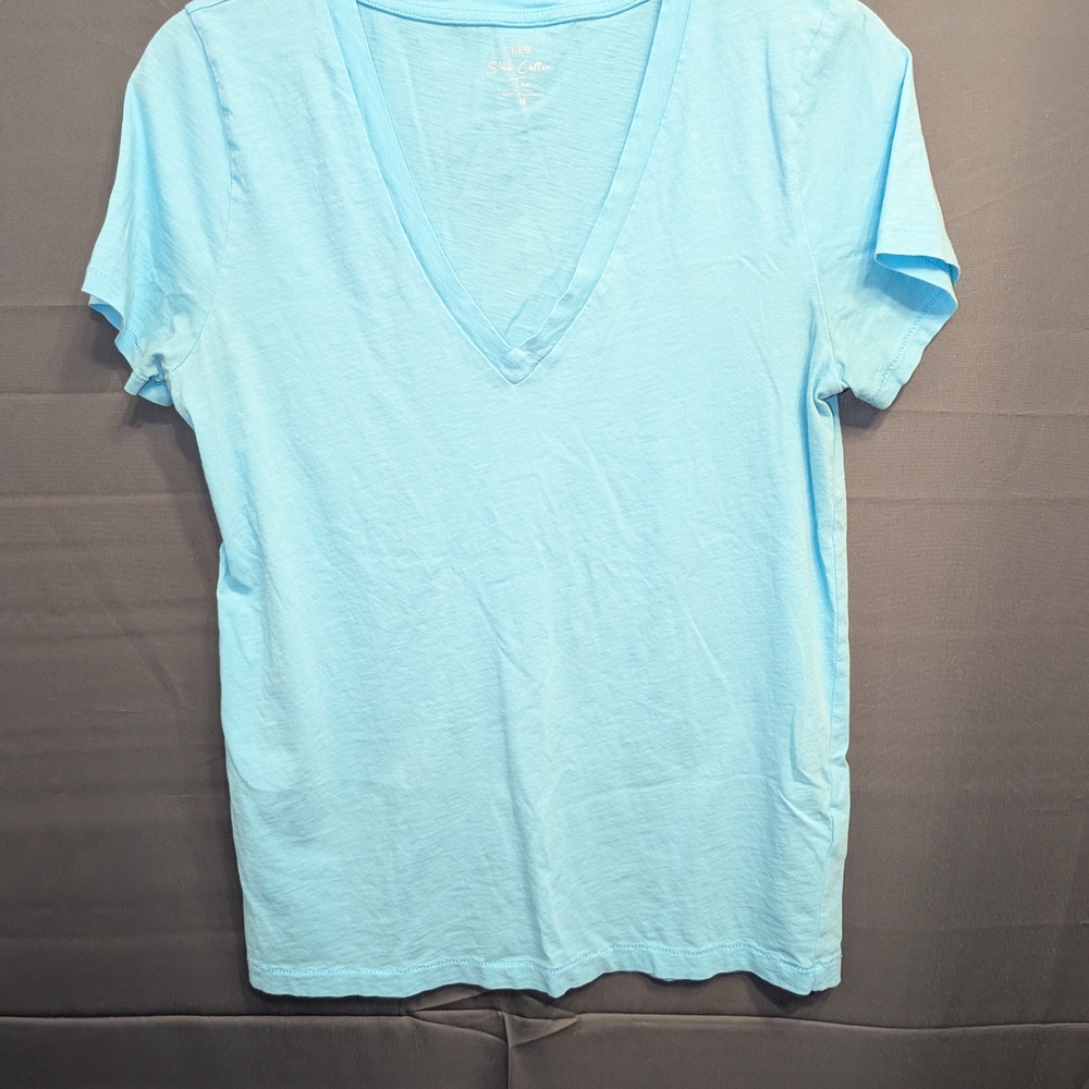 J. Crew Sky Blue V-Neck Short Sleeve Tee